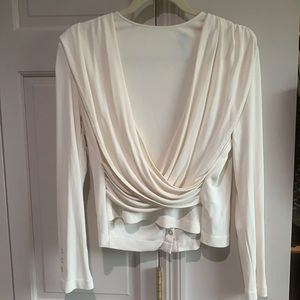 Topshop Boutique cream faux wrap top.